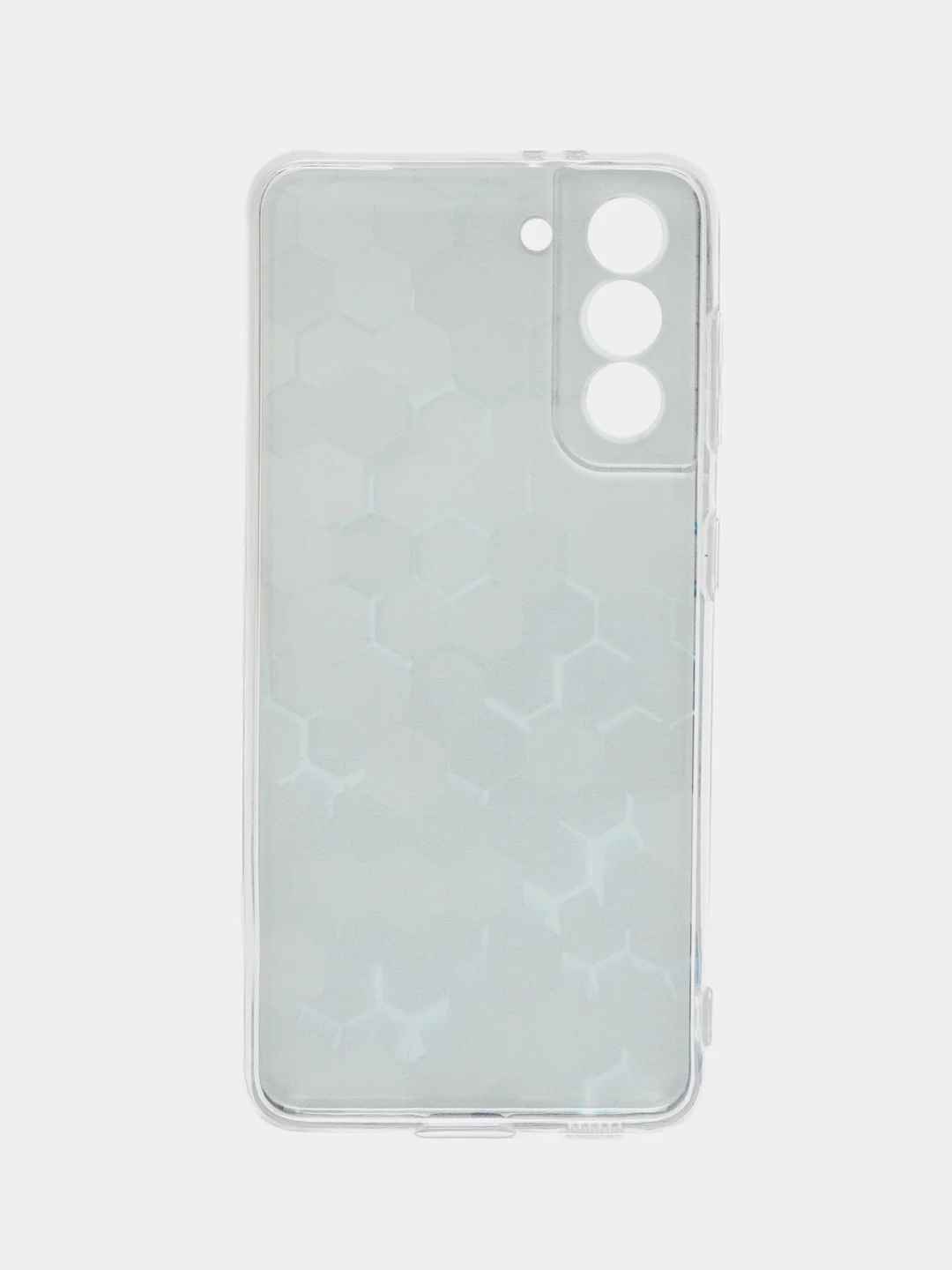 Бирюзовый силиконовый чехол на Samsung Galaxy S21 / Самсунг S21 прозрачный с рисунком, защита камеры