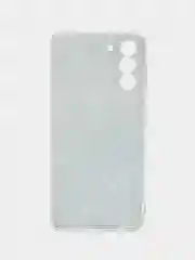 Бирюзовый силиконовый чехол на Samsung Galaxy S21 / Самсунг S21 прозрачный с рисунком, защита камеры
