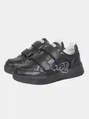 Черный кроссовки детские для девочки из эластичной экокожи INDIGO KIDS