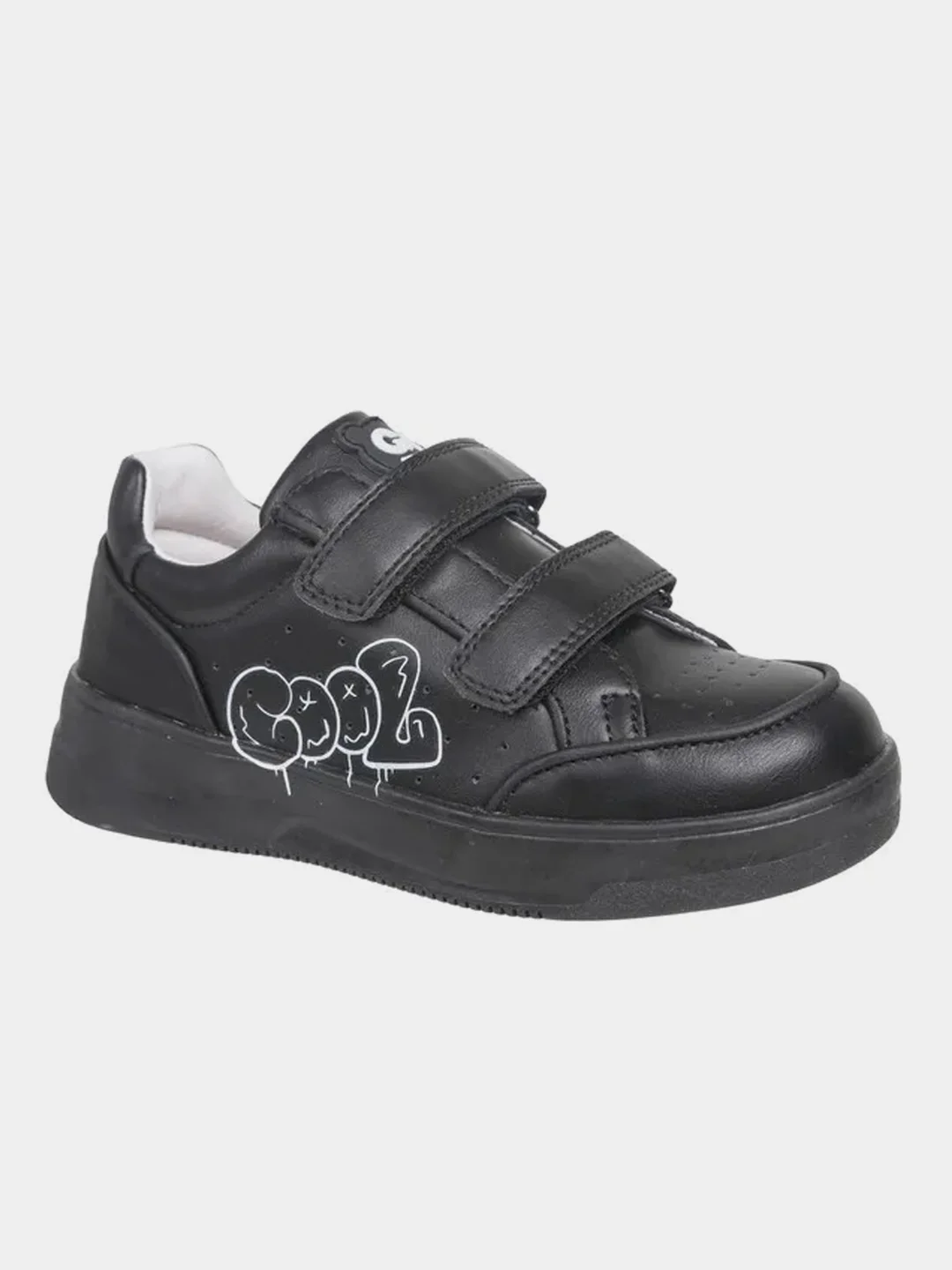 Черный кроссовки детские для девочки из эластичной экокожи INDIGO KIDS