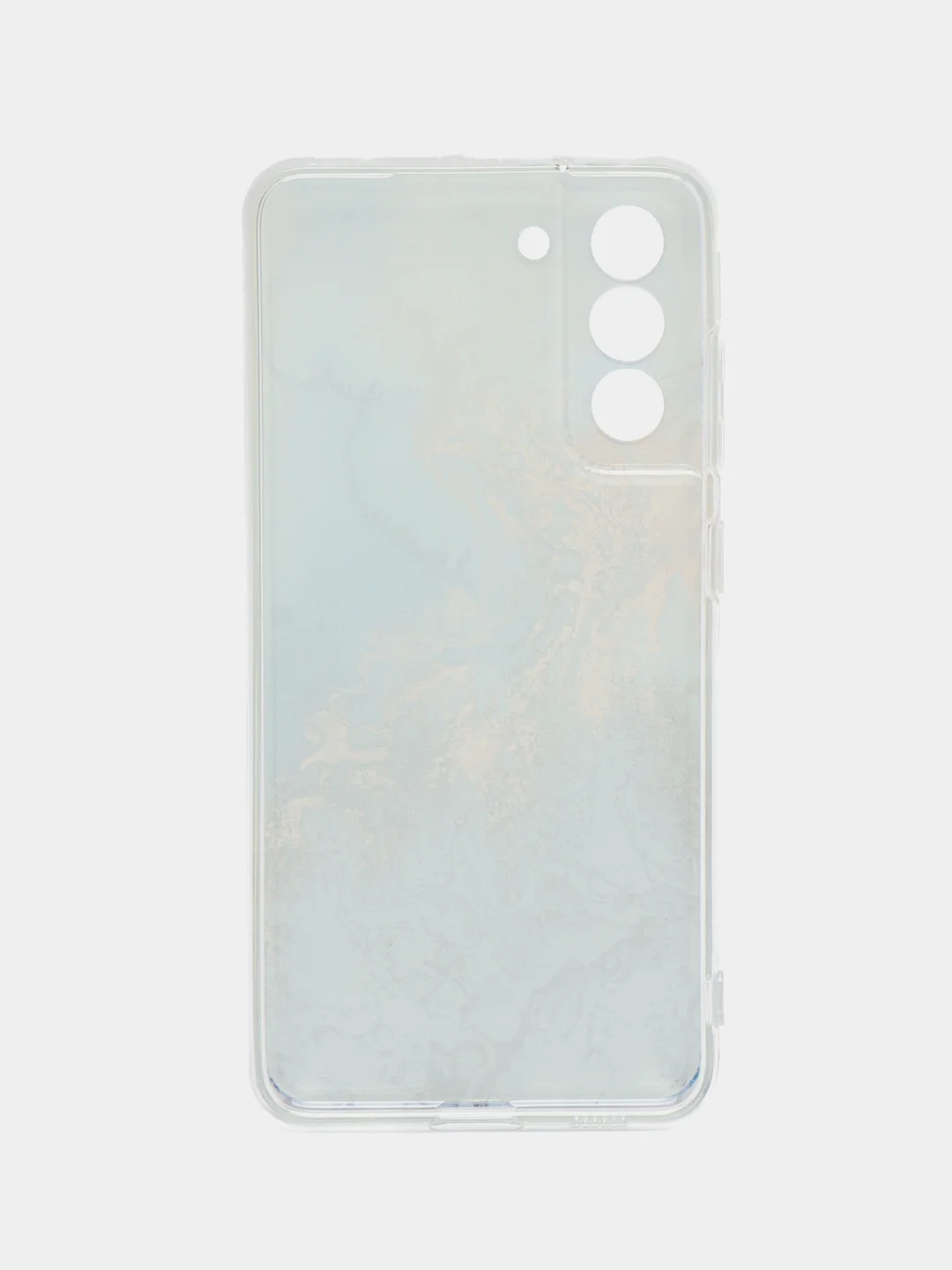 Голубой силиконовый чехол на Samsung Galaxy S21 FE / Самсунг S21 FE, с рисунком, защита камеры
