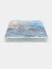 Голубой силиконовый чехол на Samsung Galaxy S21 FE / Самсунг S21 FE, с рисунком, защита камеры