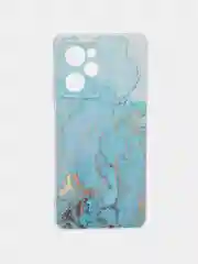 Светло-синий чехол на Xiaomi Poco X5 Pro 5G / Поко Х5 Про 5G прозрачный, с рисунком, защита камеры