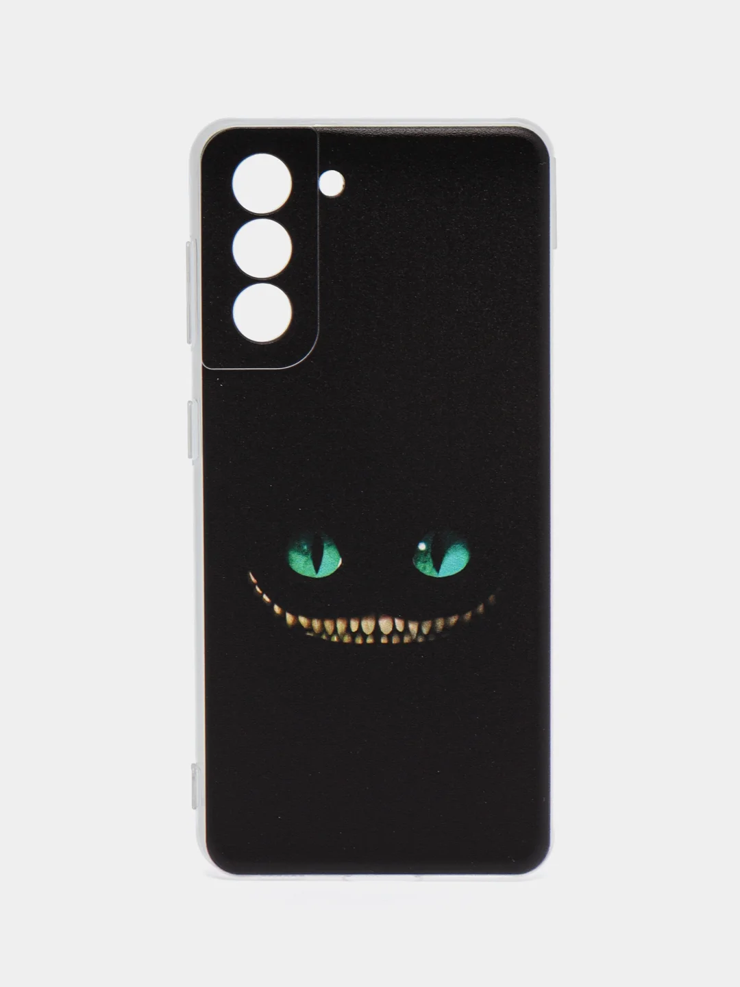 Хром силиконовый чехол на Samsung Galaxy S21 / Самсунг S21 прозрачный с рисунком, защита камеры