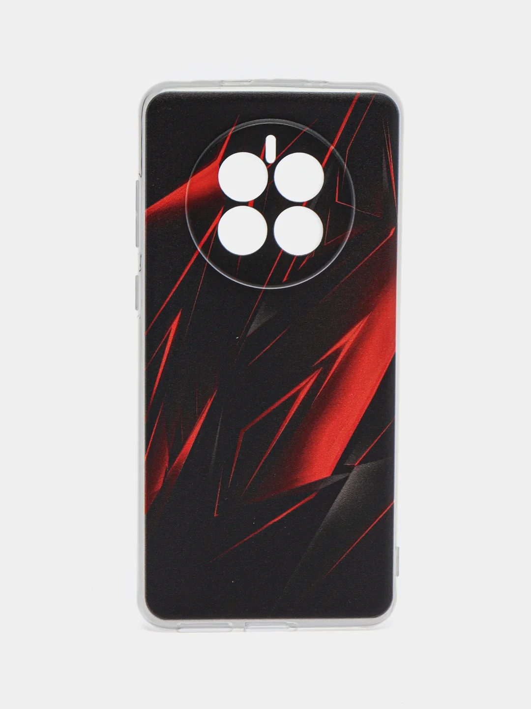 Красный силиконовый чехол на Huawei Mate 50/Хуавей Мате 50, прозрачный, с рисунком, защита камеры