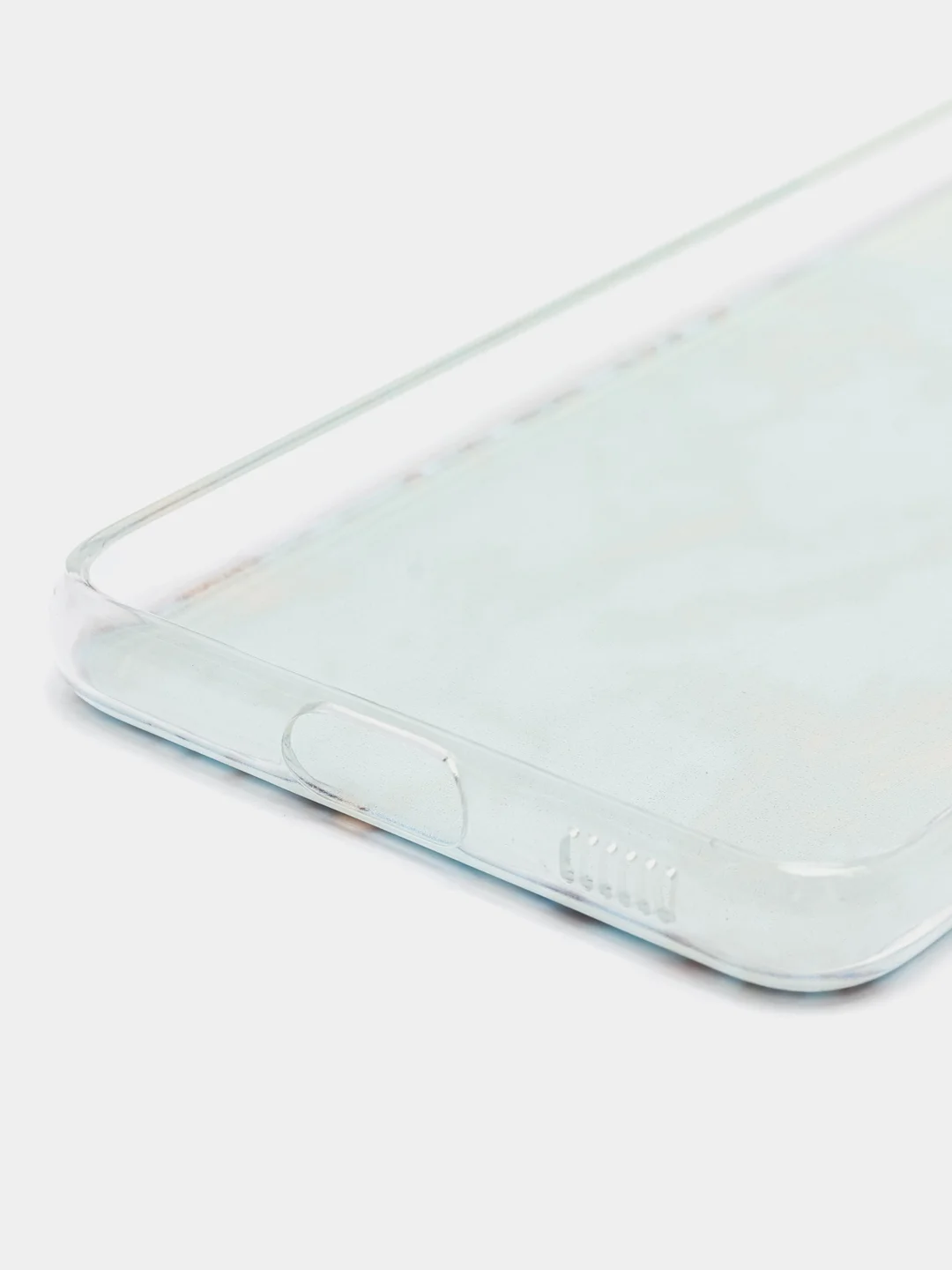 Светло-синий силиконовый чехол на Samsung Galaxy S21 / Самсунг S21 прозрачный с рисунком, защита камеры