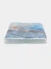 Голубой силиконовый чехол на Samsung Galaxy S21 / Самсунг S21 прозрачный с рисунком, защита камеры