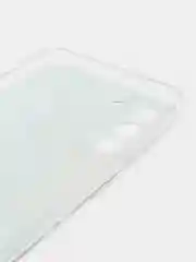 Голубой силиконовый чехол на Samsung Galaxy S21 / Самсунг S21 прозрачный с рисунком, защита камеры