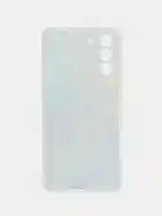 Голубой силиконовый чехол на Samsung Galaxy S21 / Самсунг S21 прозрачный с рисунком, защита камеры