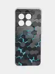 Бирюзовый силиконовый чехол на OnePlus 10 Pro 5G / Ван Плас 10 Про 5G с рисунком, защита камеры