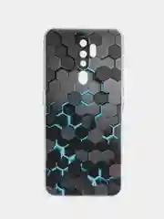 Бирюзовый силиконовый чехол на Oppo A5 2020/Оппо A5/A9 2020, прозрачный, с рисунком, защита камеры
