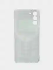 Угольный силиконовый чехол на Samsung Galaxy S21 / Самсунг S21 прозрачный с рисунком, защита камеры