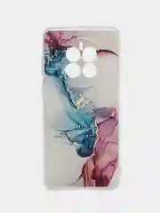 Ледяной силиконовый чехол на Huawei Mate 50/Хуавей Мате 50, прозрачный, с рисунком, защита камеры