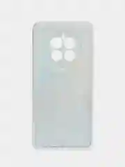 Голубой силиконовый чехол на Huawei Mate 50/Хуавей Мате 50, прозрачный, с рисунком, защита камеры
