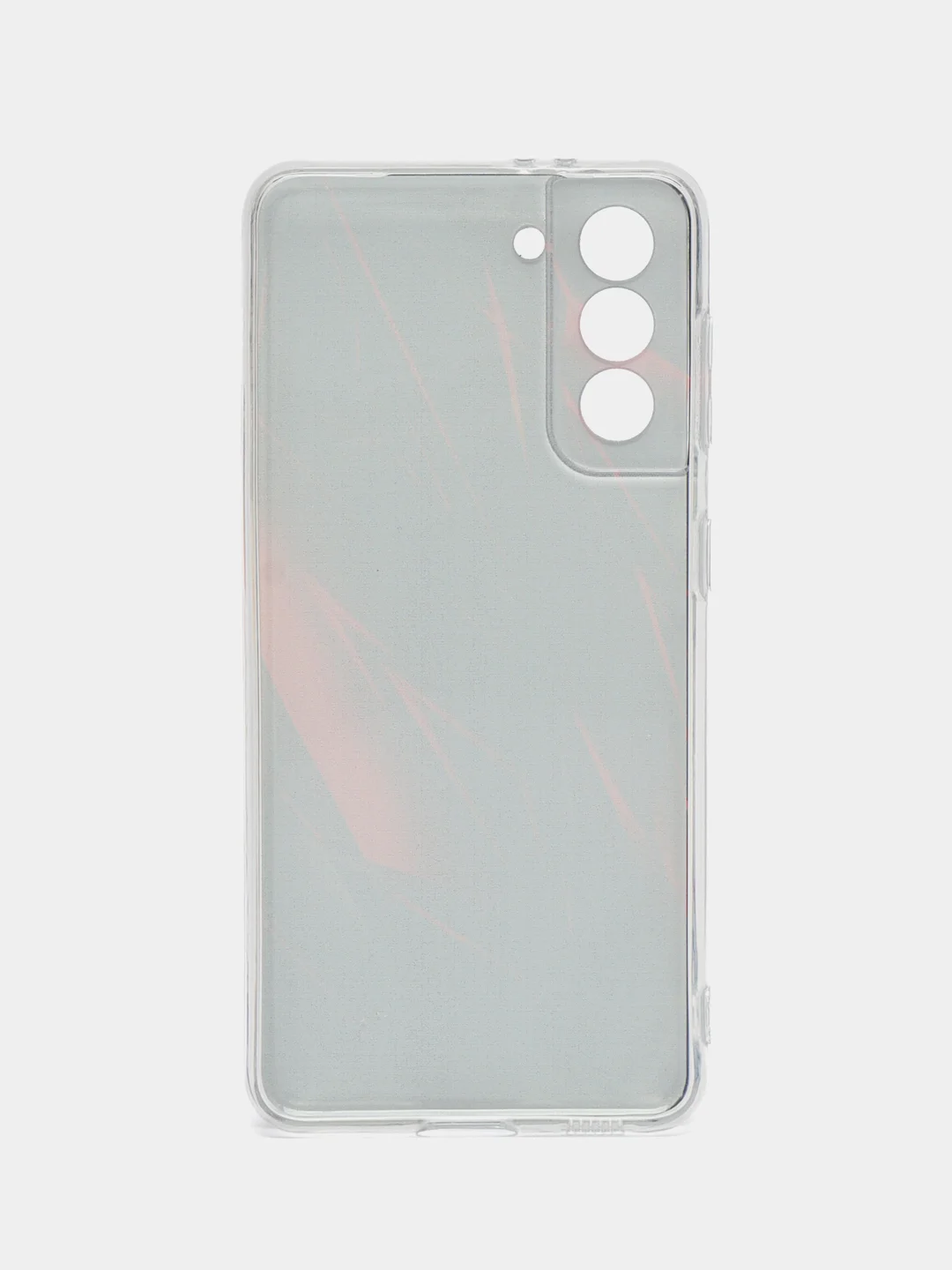 Красный силиконовый чехол на Samsung Galaxy S21 / Самсунг S21 прозрачный с рисунком, защита камеры