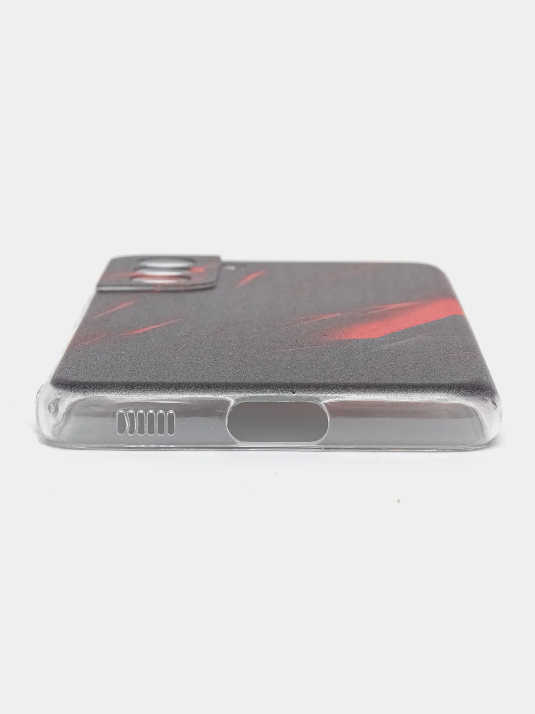Красный силиконовый чехол на Samsung Galaxy S21 / Самсунг S21 прозрачный с рисунком, защита камеры