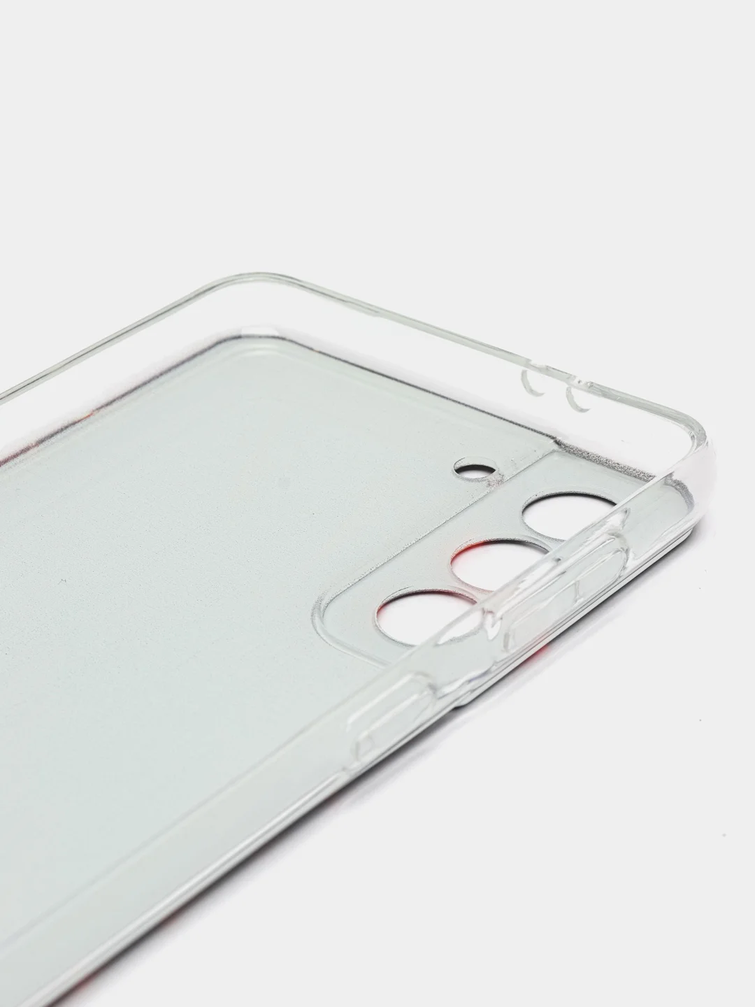 Красный силиконовый чехол на Samsung Galaxy S21 / Самсунг S21 прозрачный с рисунком, защита камеры