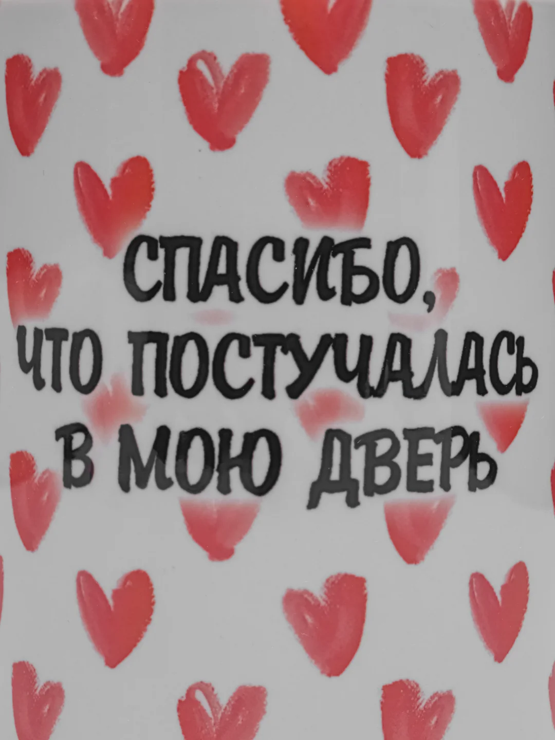 Кружка с принтом "Спасибо, что постучалась в мою дверь. Серкан Болат"