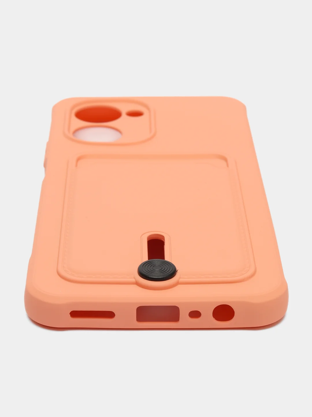 Пастельно-коралловый силиконовый чехол для Realme C33 (Реалми С33), прозрачный
