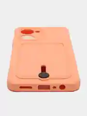 Пастельно-коралловый силиконовый чехол для Realme C33 (Реалми С33), прозрачный