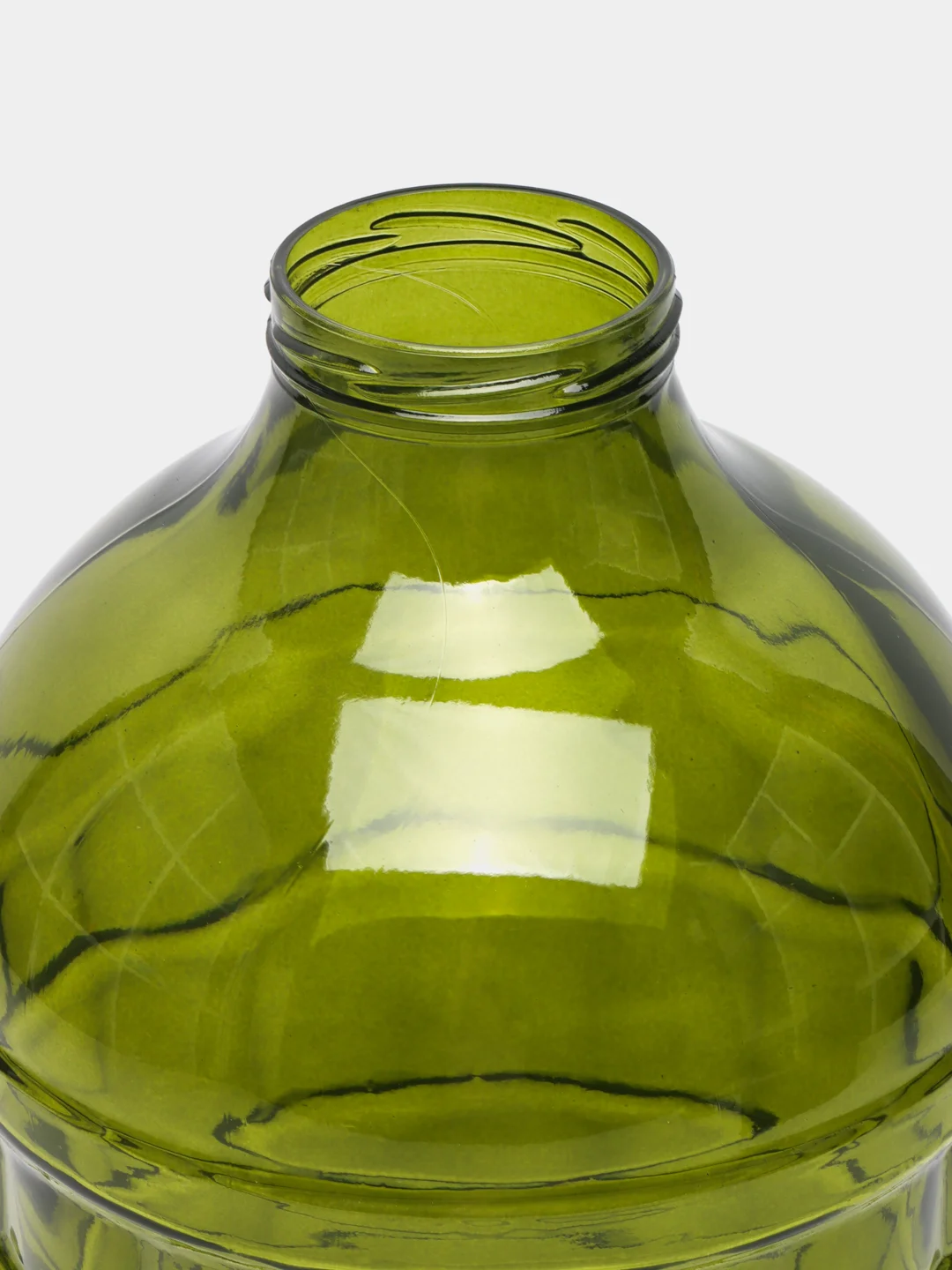 Банка стеклянная NiNaGlass "Ламели" 10 л. Зеленая