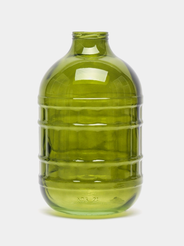 Банка стеклянная NiNaGlass "Ламели" 10 л. Зеленая