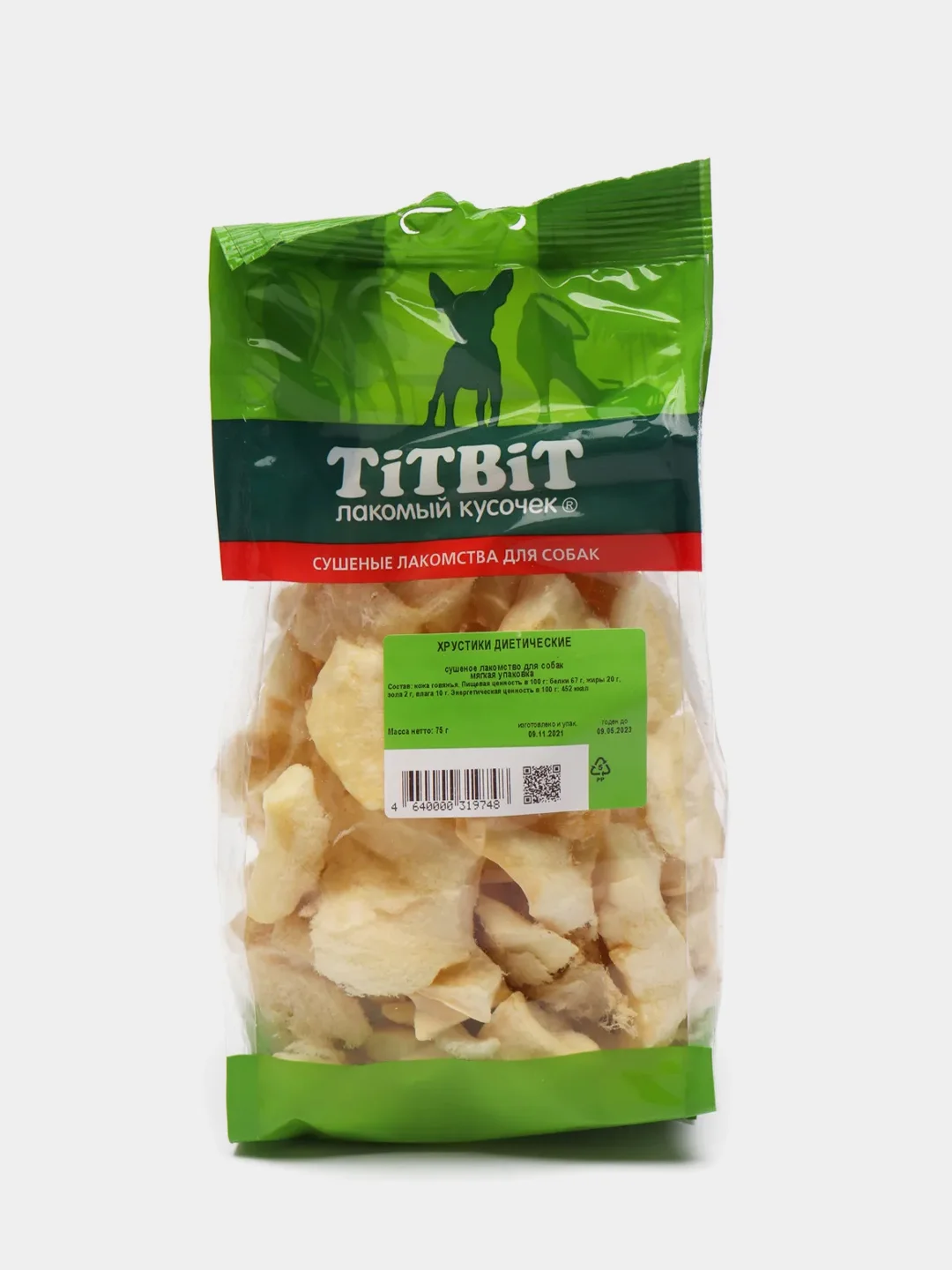 Лакомство для собак TiTBiT "Хрустики диетические", мягкая упаковка, 75 г
