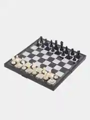 Игра настольная "Шахматы 3 в 1", магнитная доска, 30*30 см, чёрно-белые