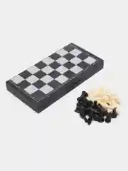 Игра настольная "Шахматы 3 в 1", магнитная доска, 30*30 см, чёрно-белые