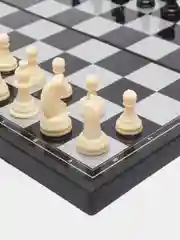 Игра настольная "Шахматы 3 в 1", магнитная доска, 30*30 см, чёрно-белые