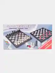 Игра настольная "Шахматы 3 в 1", магнитная доска, 30*30 см, чёрно-белые