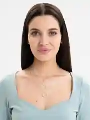 Серебряный многослойная цепочка, с кольцами конго, 38 мм