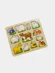 Развивающая доска 2-х слойная "Фрукты", "Овощи", "Игрушки", Животные", бизиборд, 2-5 лет
