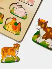 Развивающая доска 2-х слойная "Фрукты", "Овощи", "Игрушки", Животные", бизиборд, 2-5 лет