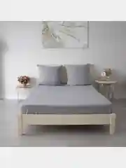 Серебряный комплект постельного белья, однотонный, бязь 1,5/2/2-спальный, с евро простыней, евро, семейный