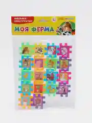Мозаика-конструктор Моя ферма, 18 деталей, пазл, пластик, животные, по методике Монтессори