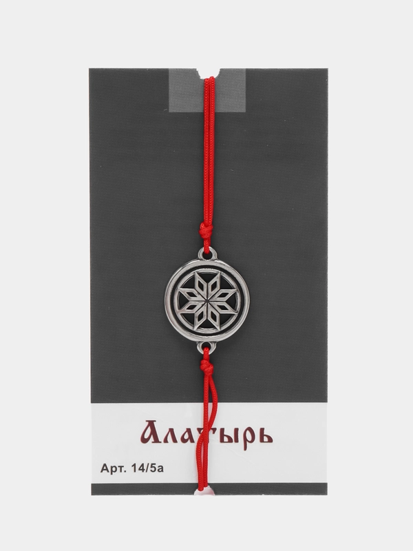 Славянский оберег, браслет, красная нить, "Алатырь", 3 г, размер: 18 x 22 мм