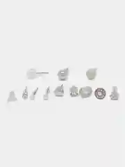 Серебряный серьги женские, набор 12 штук, бижутерия