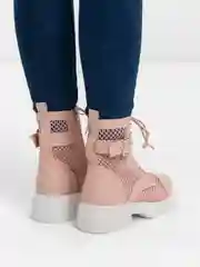 Бежевый ботинки женские в сеточку