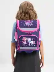 Рюкзак школьный для девочки Юнландия Wise, 1 отделение, 3 кармана, Little friends 271397