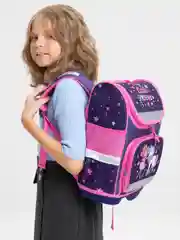 Рюкзак школьный для девочки Юнландия Wise, 1 отделение, 3 кармана, Little friends 271397