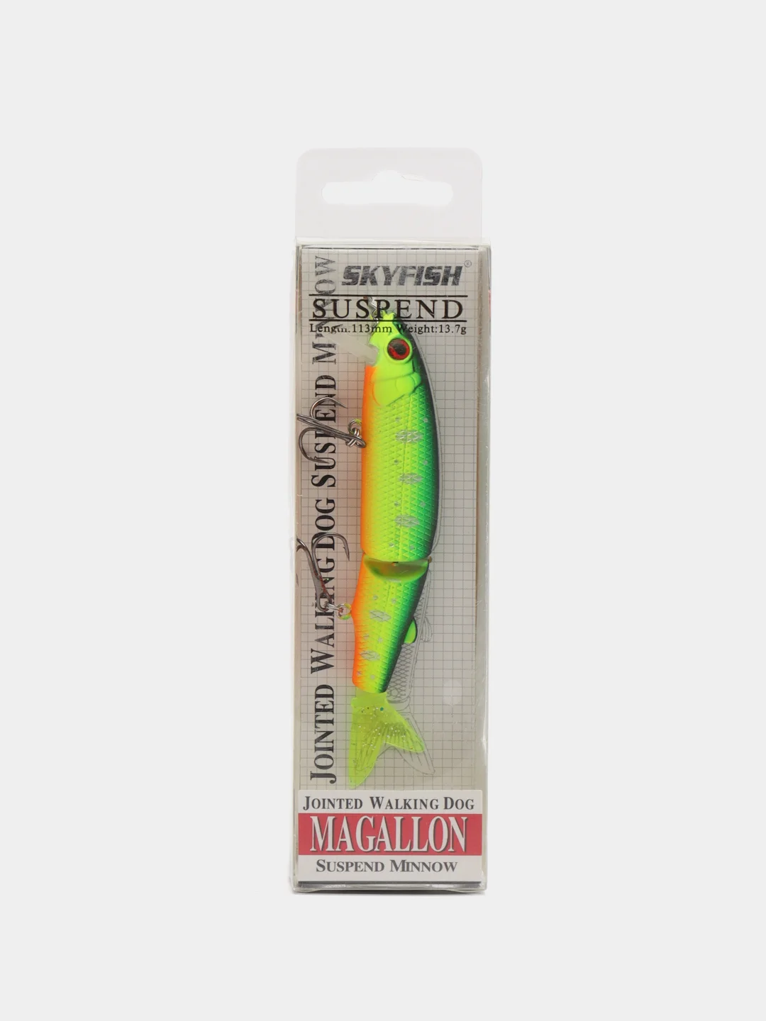 Лайм воблер Magallon Jointed Walking Dog Suspend Minnow