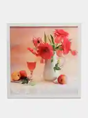 Белый картина для интерьера НА ЗАКАТЕ ДНЯ/цветы