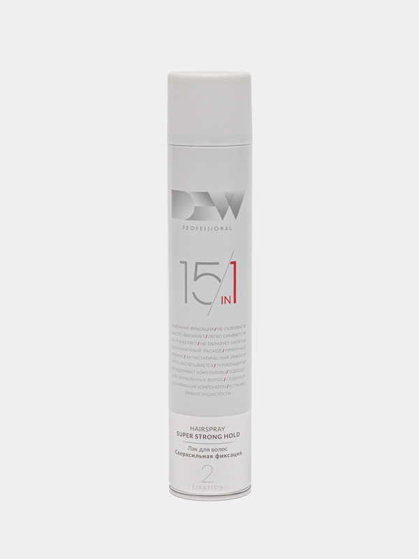 Лак для волос 15 в 1 сверхсильная фиксация, 500 мл, Dew Professional