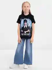 Черный футболка Уэнсдей светящаяся в темноте