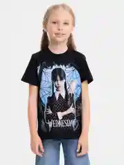 Черный футболка Уэнсдей светящаяся в темноте