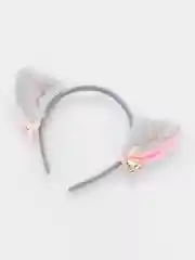 Серый ободок с ушками, кошачьи ушки