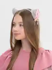 Серый ободок с ушками, кошачьи ушки