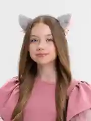 Серый ободок с ушками, кошачьи ушки