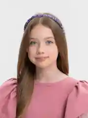 Пурпурный ободок тканевый, однотонный, со складками, атласный